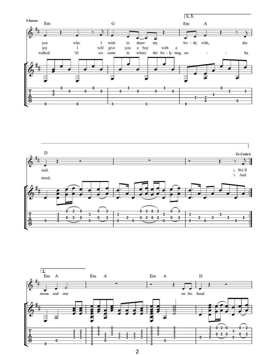 The Boy With The Moon And Star On His Head Acoustic Guitar scores gallery preview page 2