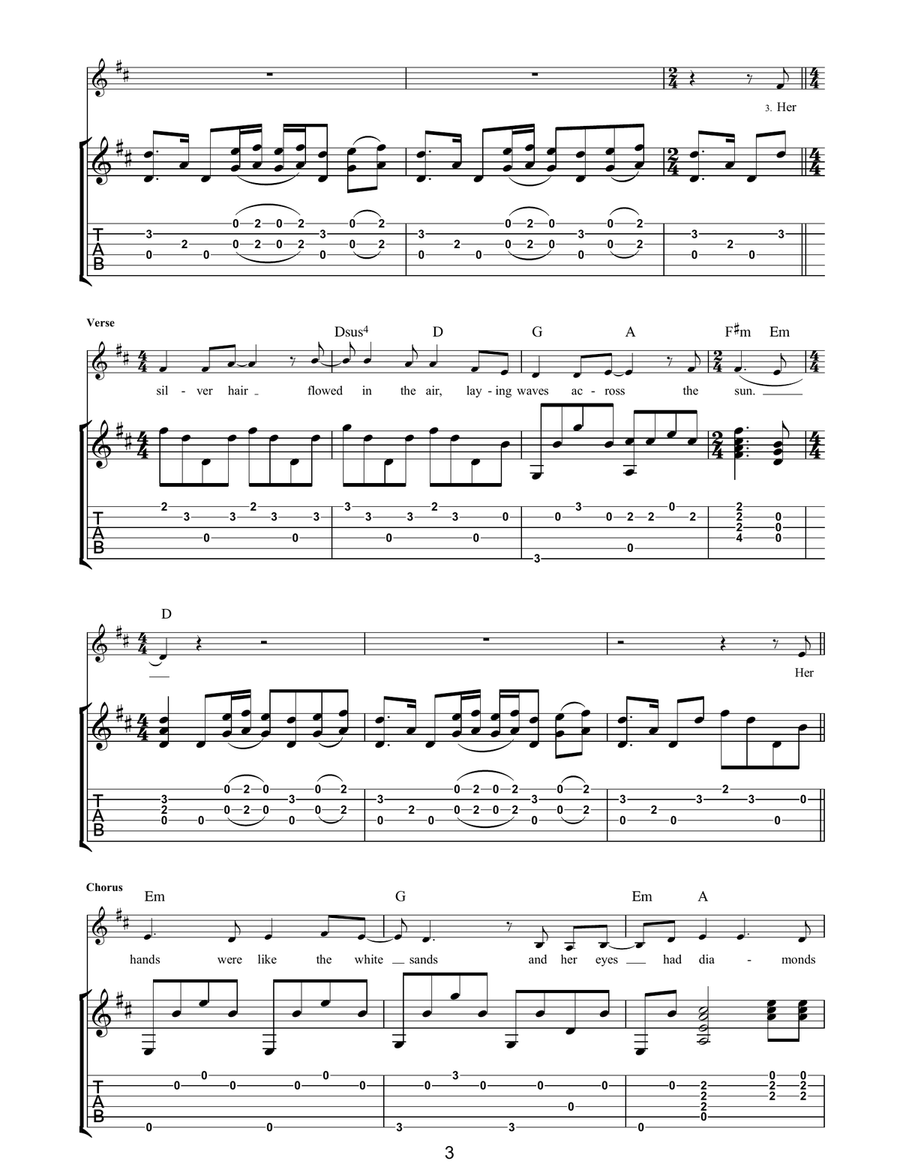 The Boy With The Moon And Star On His Head Acoustic Guitar scores gallery preview page 3