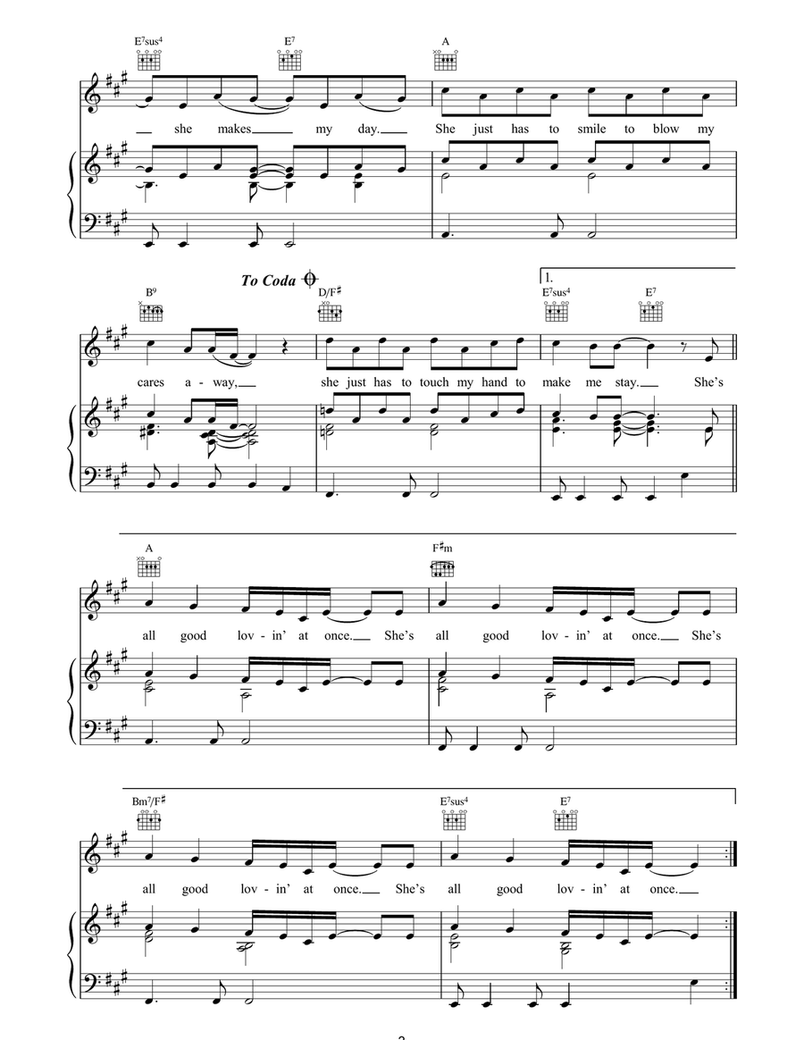 She Makes My Day She Makes My Day Piano, Vocal, Guitar scores gallery preview page 3