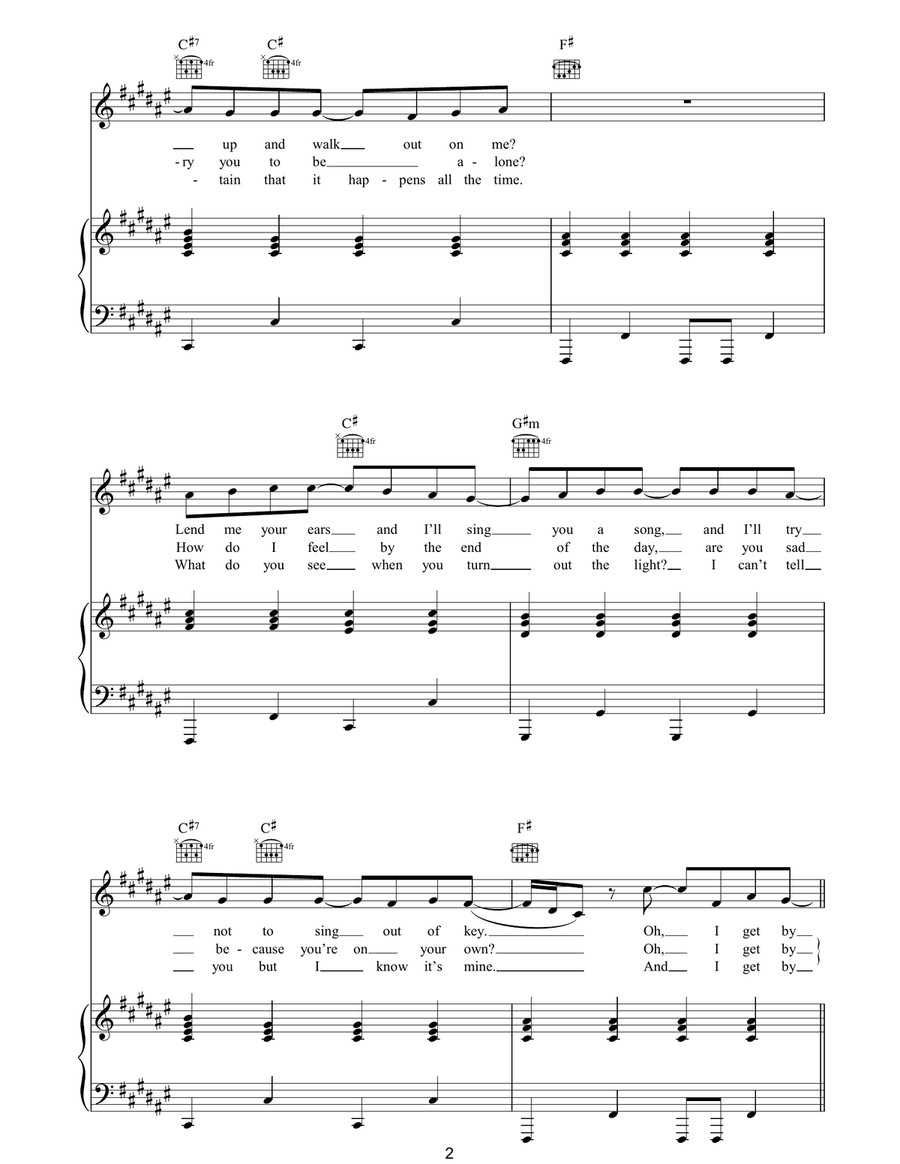 With A Little Help From My Friends Piano, Vocal, Guitar scores gallery preview page 2