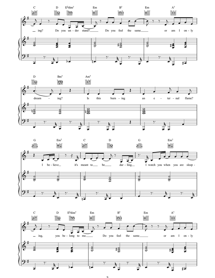 Eternal Flame Eternal Flame Piano, Vocal, Guitar scores gallery preview page 2