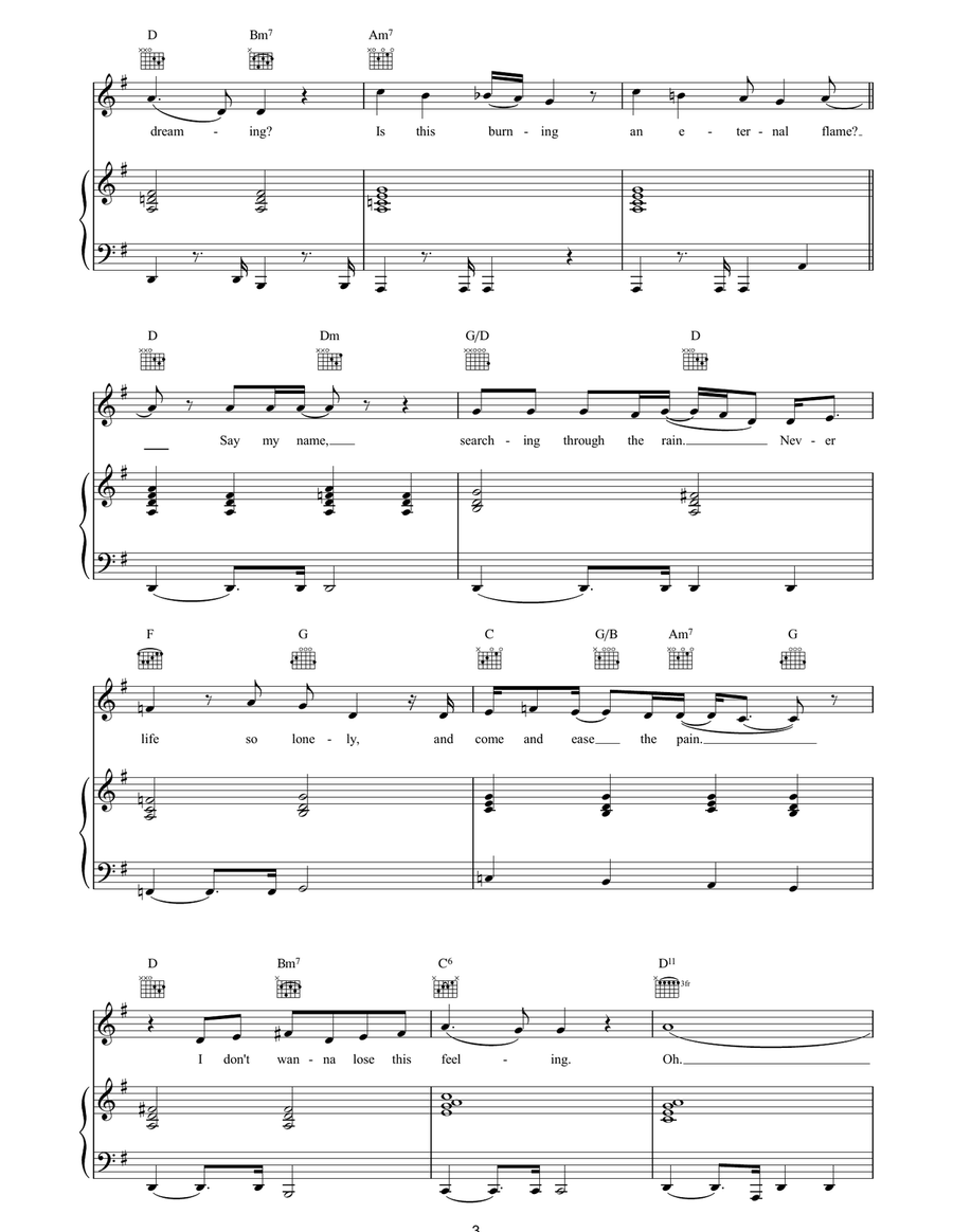 Eternal Flame Eternal Flame Piano, Vocal, Guitar scores gallery preview page 3