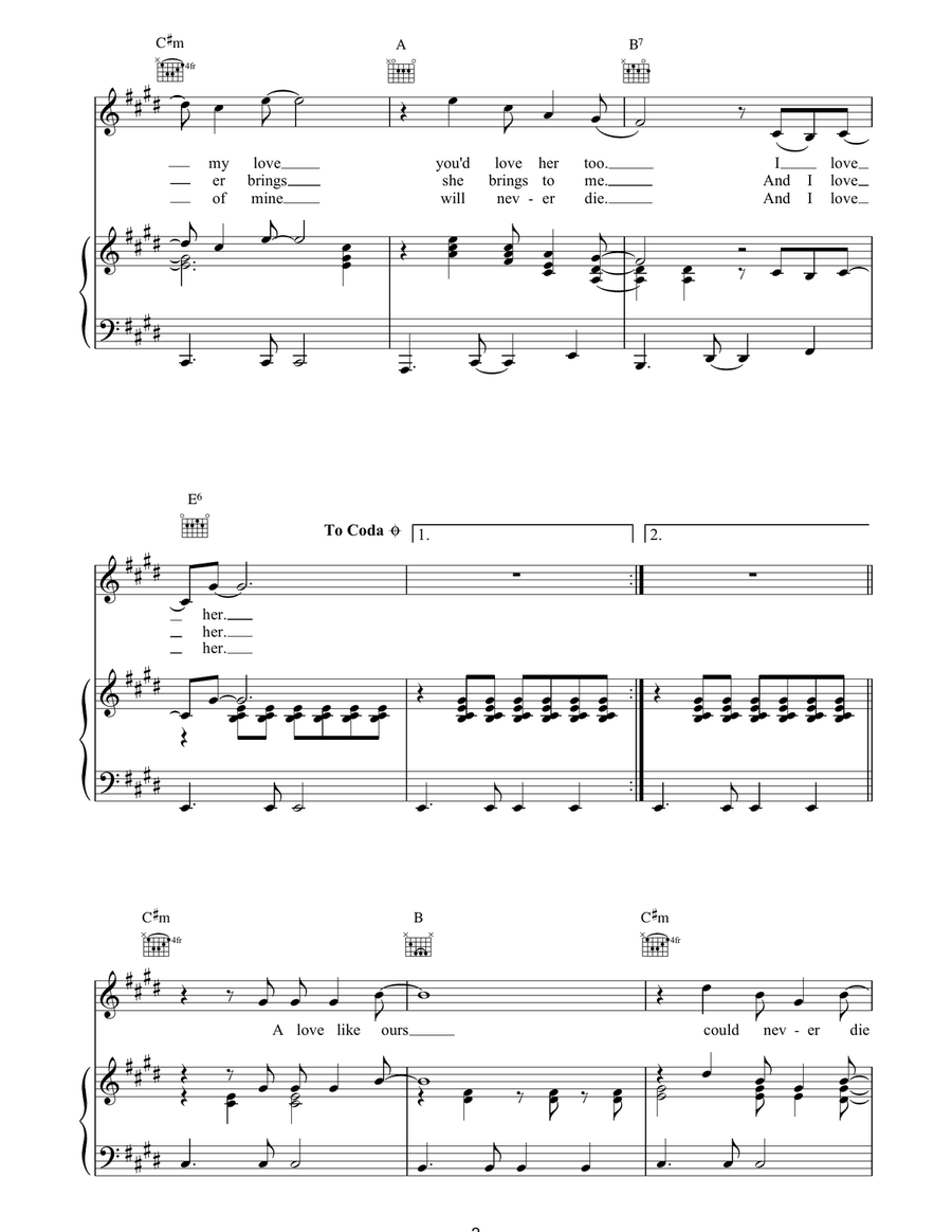 And I Love Her And I Love Her Piano, Vocal, Guitar scores gallery preview page 2