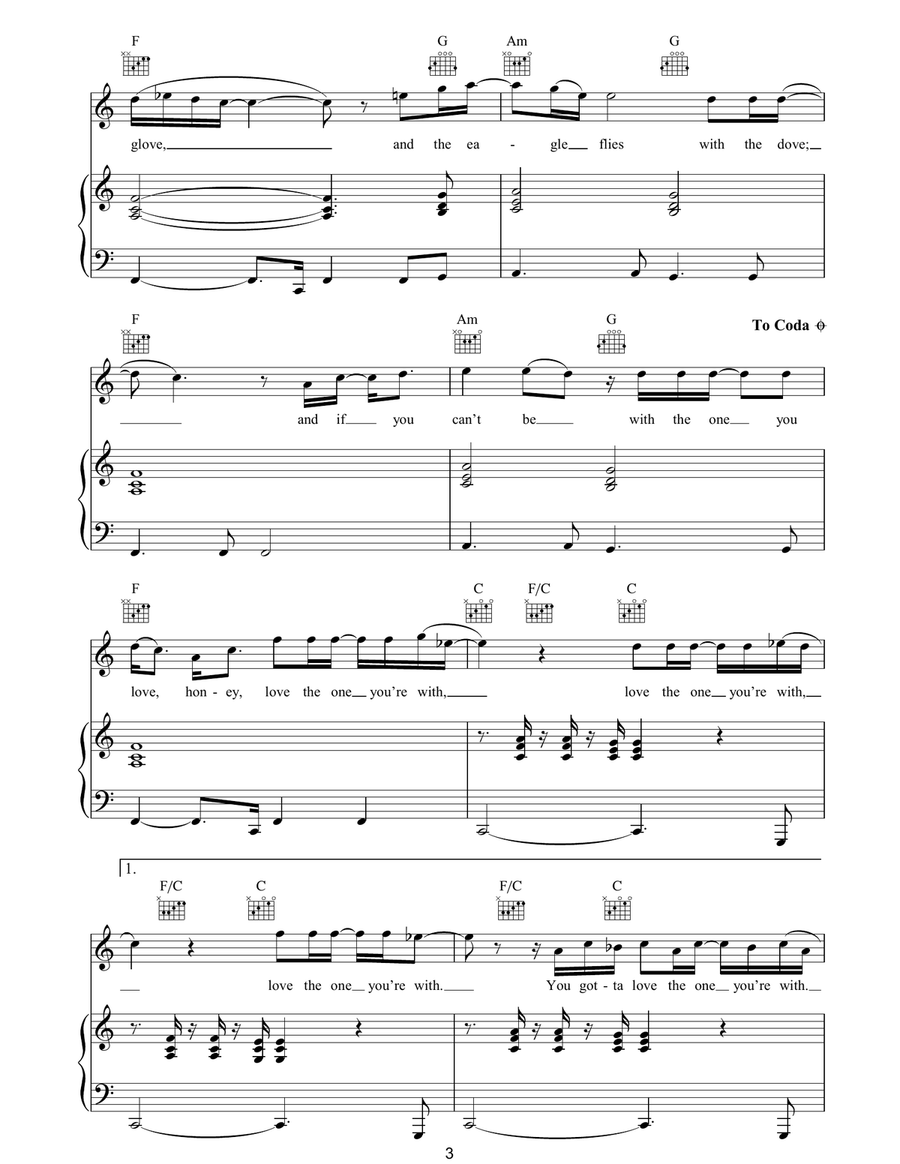 Love The One You're With Love The One You're With Piano, Vocal, Guitar scores gallery preview page 3