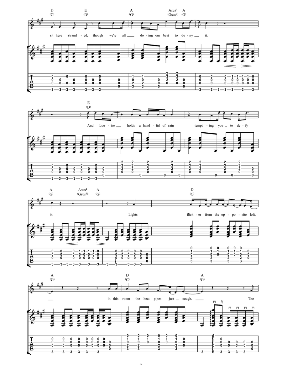 Visions Of Johanna Visions Of Johanna Guitar Tablature scores gallery preview page 2