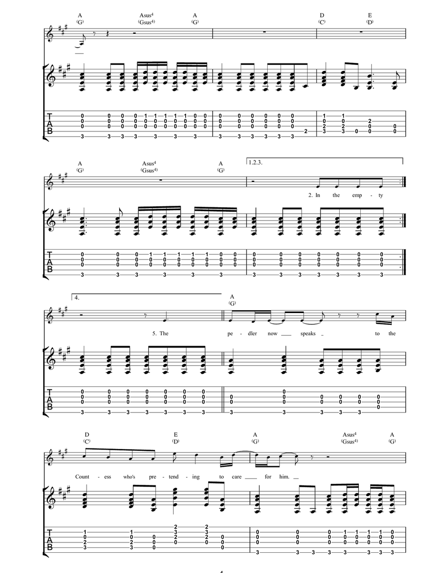 Visions Of Johanna Visions Of Johanna Guitar Tablature scores gallery preview page 4