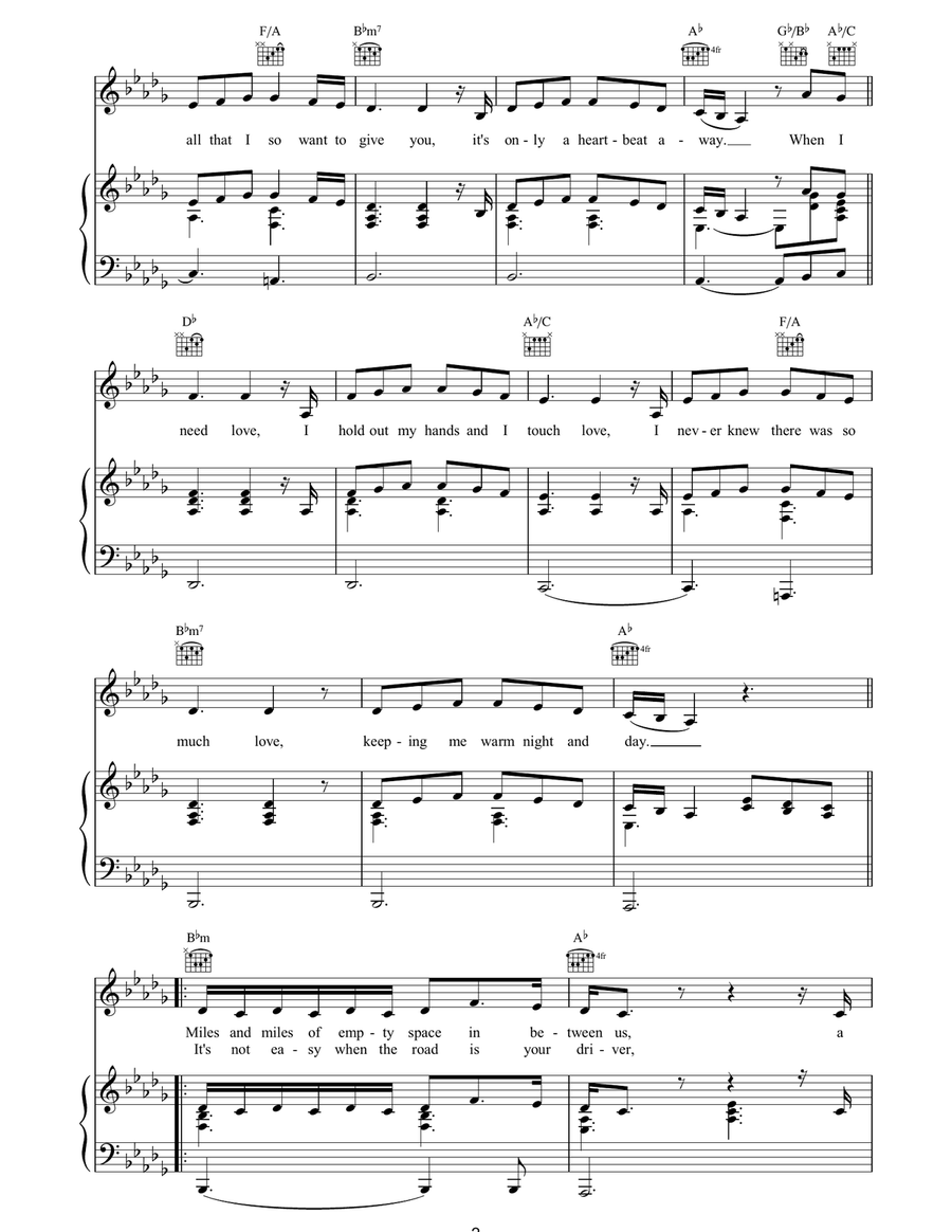 When I Need You Piano, Vocal, Guitar scores gallery preview page 2