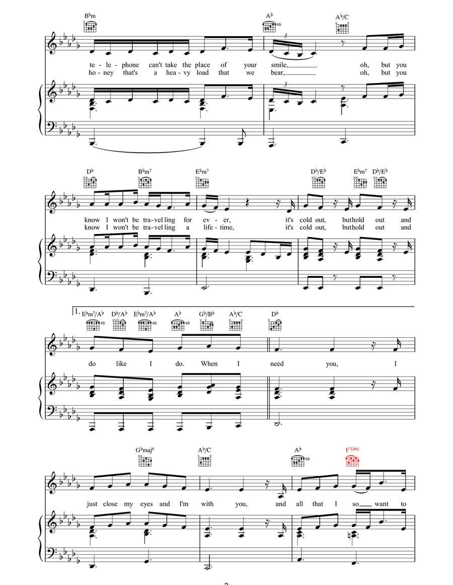 When I Need You Piano, Vocal, Guitar scores gallery preview page 3