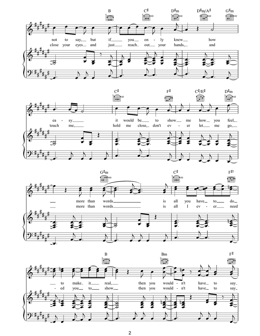 More Than Words More Than Words Piano, Vocal, Guitar scores gallery preview page 2