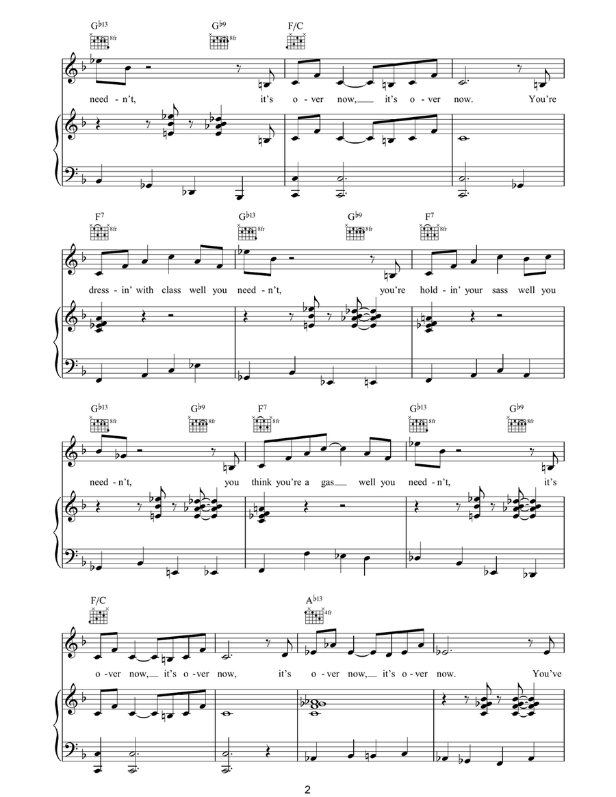 Well You Needn't (It's Over Now) Guitar scores gallery preview page 2