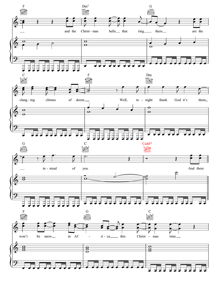 Do They Know It's Christmas? Acoustic Guitar scores gallery preview page 4