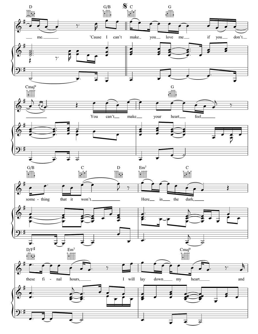 I Can't Make You Love Me I Can't Make You Love Me Piano, Vocal, Guitar scores gallery preview page 3