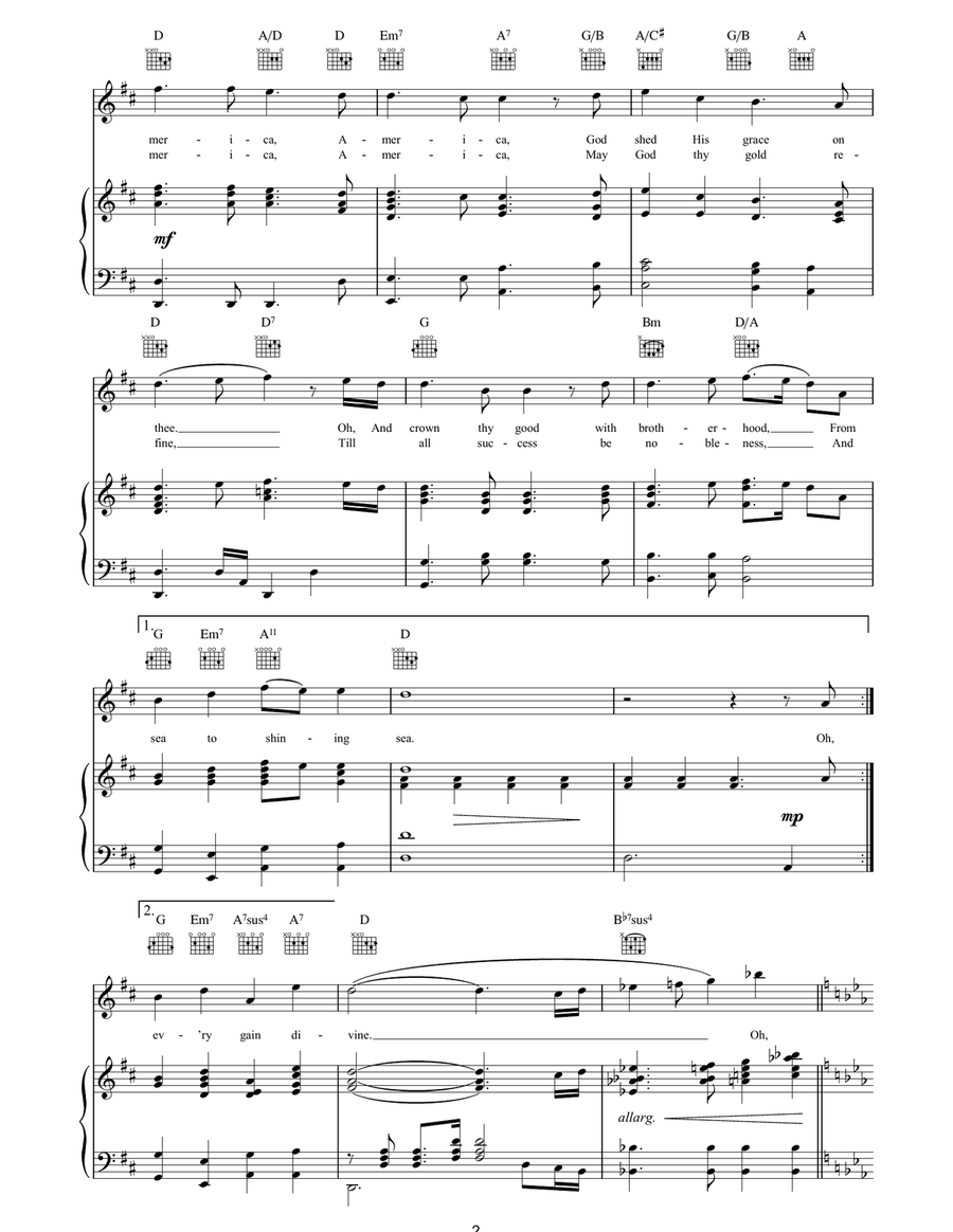 America The Beautiful America The Beautiful Guitar scores gallery preview page 2