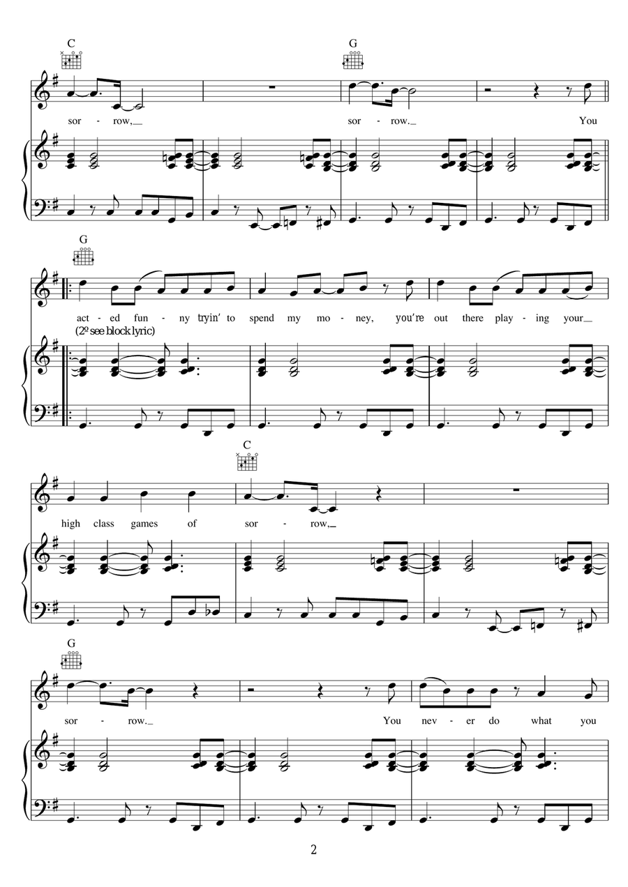 Sorrow Sorrow Acoustic Guitar scores gallery preview page 2