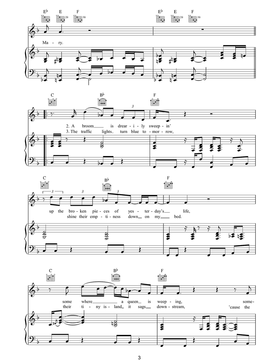 The Wind Cries Mary The Wind Cries Mary Piano, Vocal, Guitar scores gallery preview page 3