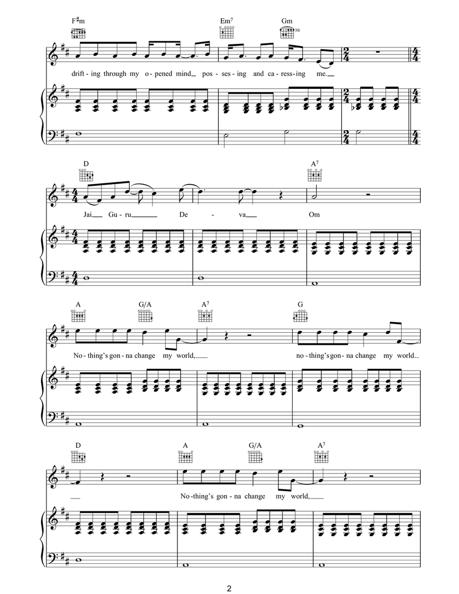 Across The Universe Across The Universe Acoustic Guitar scores gallery preview page 2