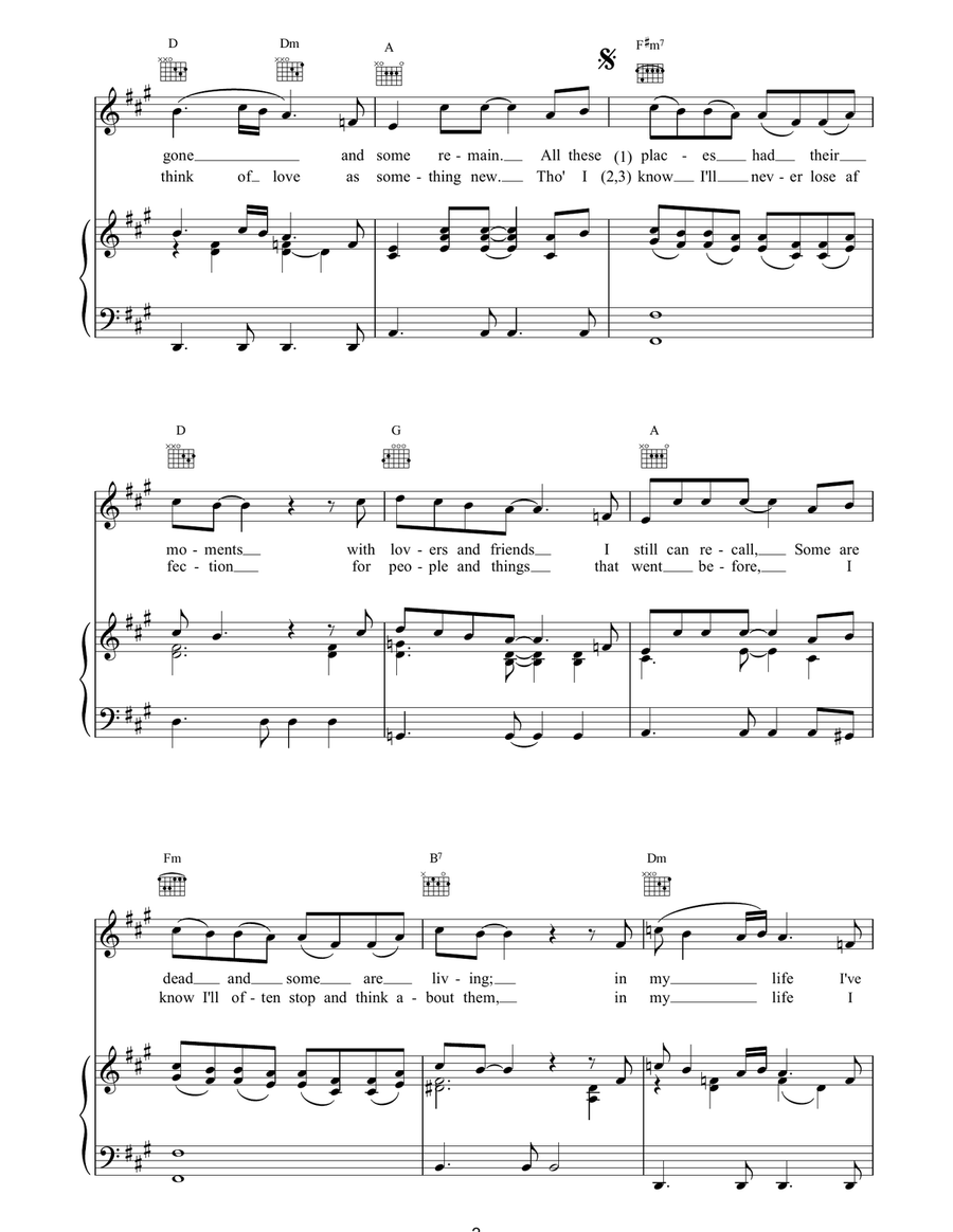 In My Life In My Life Acoustic Guitar scores gallery preview page 2