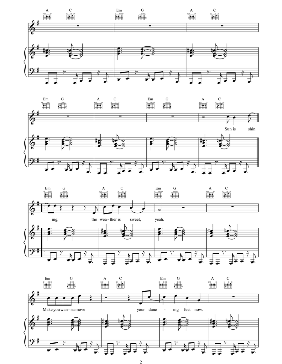 Sun Is Shining Sun Is Shining Guitar scores gallery preview page 2