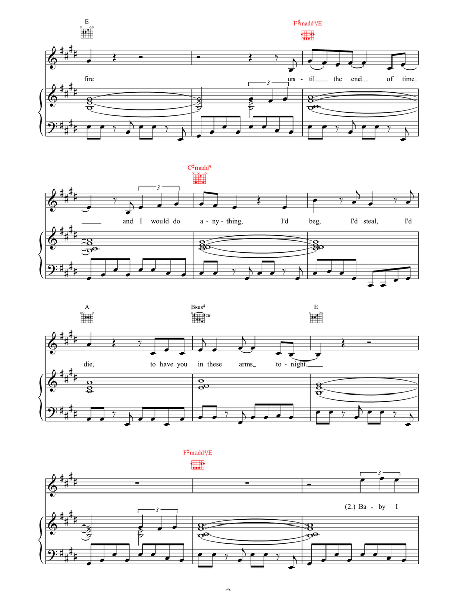In These Arms In These Arms Piano, Vocal, Guitar scores gallery preview page 2