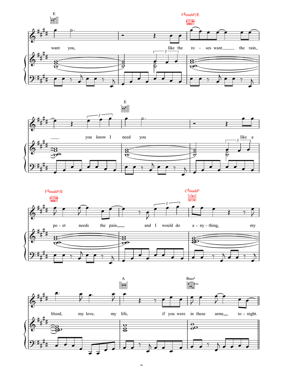 In These Arms In These Arms Piano, Vocal, Guitar scores gallery preview page 3