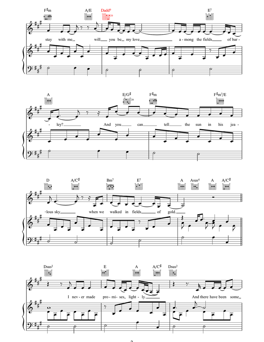 Fields Of Gold Fields Of Gold Piano, Vocal, Guitar scores gallery preview page 3