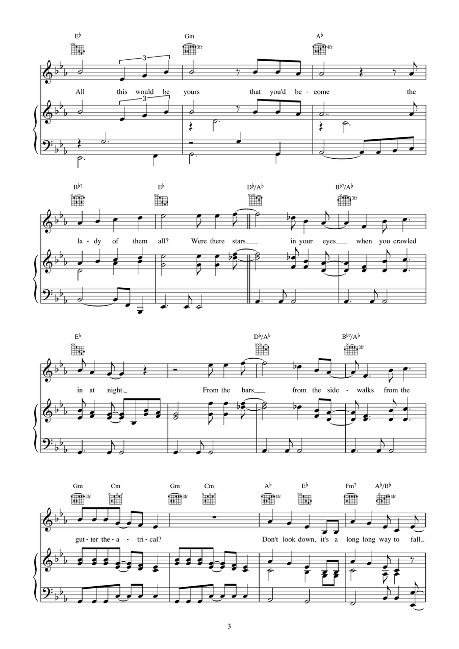 High Flying, Adored (from Evita) Piano, Vocal, Guitar scores gallery preview page 3