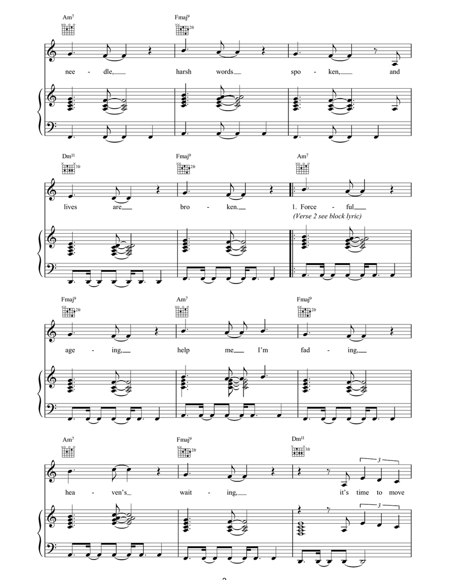 Prayer For The Dying Prayer For The Dying Piano, Vocal, Guitar scores gallery preview page 2