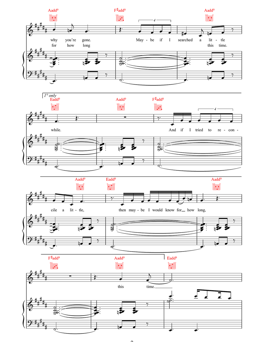 Fast Changes Fast Changes Piano, Vocal, Guitar scores gallery preview page 2