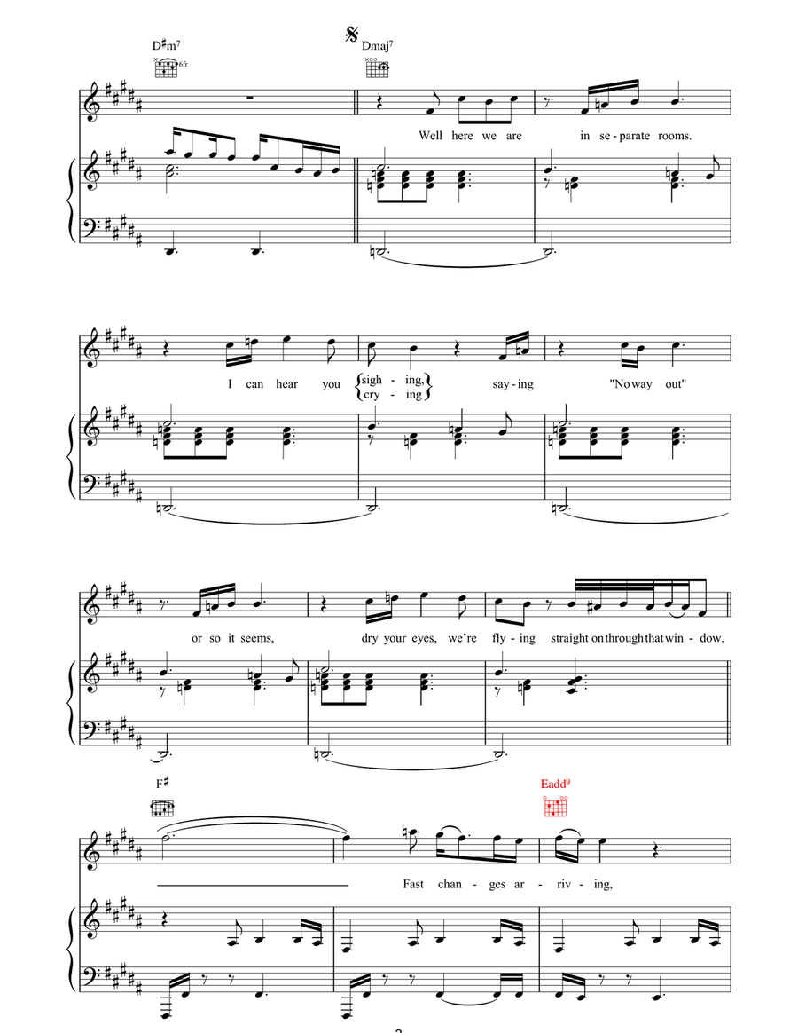 Fast Changes Fast Changes Piano, Vocal, Guitar scores gallery preview page 3