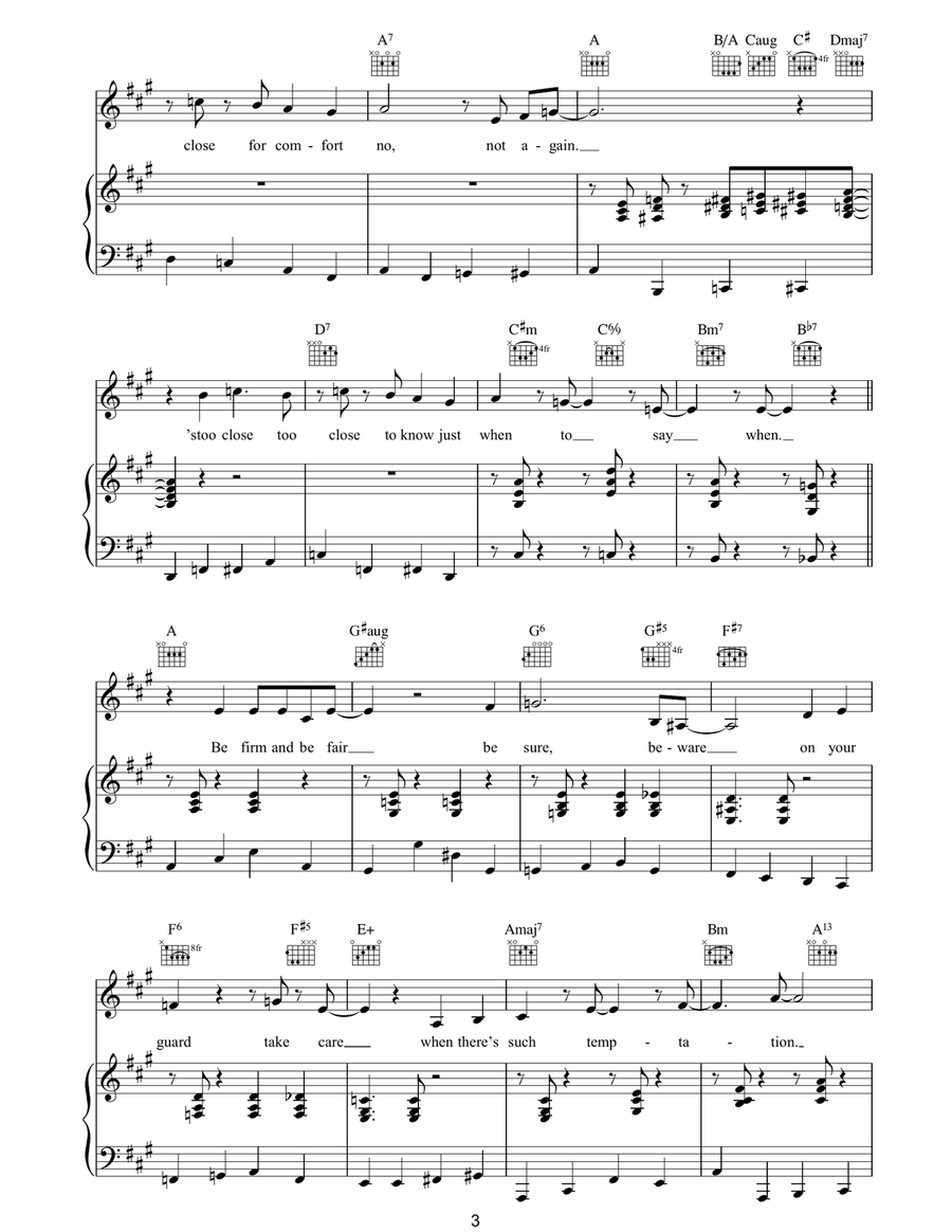 Too Close For Comfort Too Close For Comfort Piano, Vocal, Guitar scores gallery preview page 3