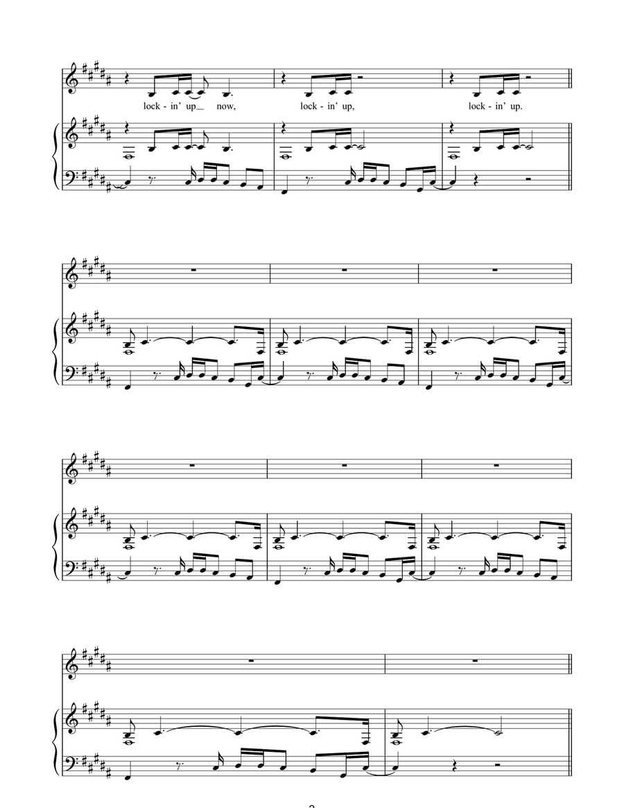 Padlock Padlock Piano, Vocal, Guitar scores gallery preview page 2