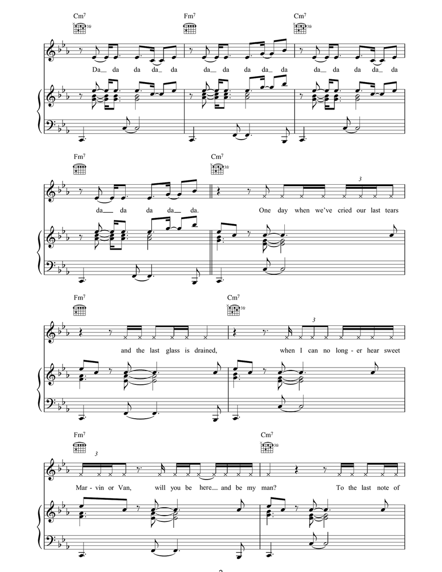 And Finally And Finally Piano, Vocal, Guitar scores gallery preview page 3