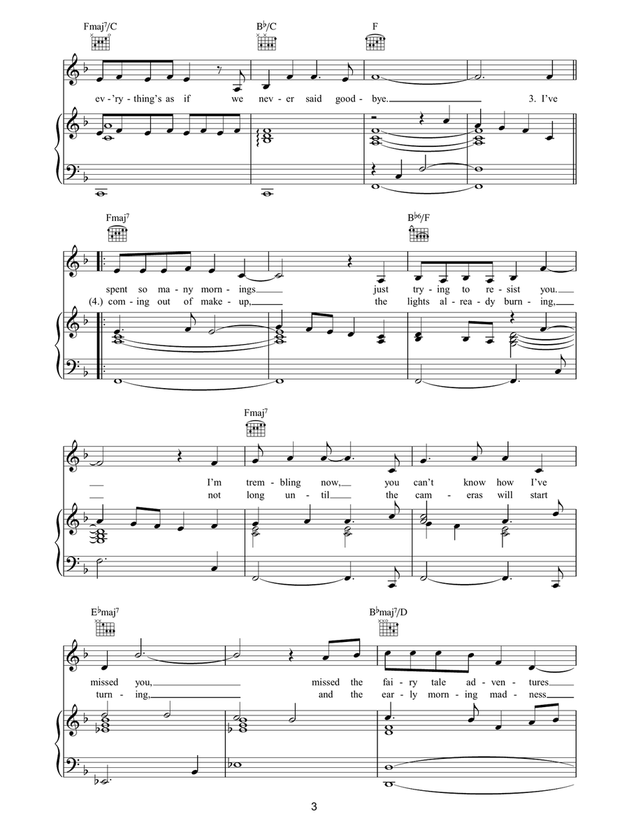 As If We Never Said Goodbye (from Sunset Boulevard) Piano, Vocal, Guitar scores gallery preview page 3