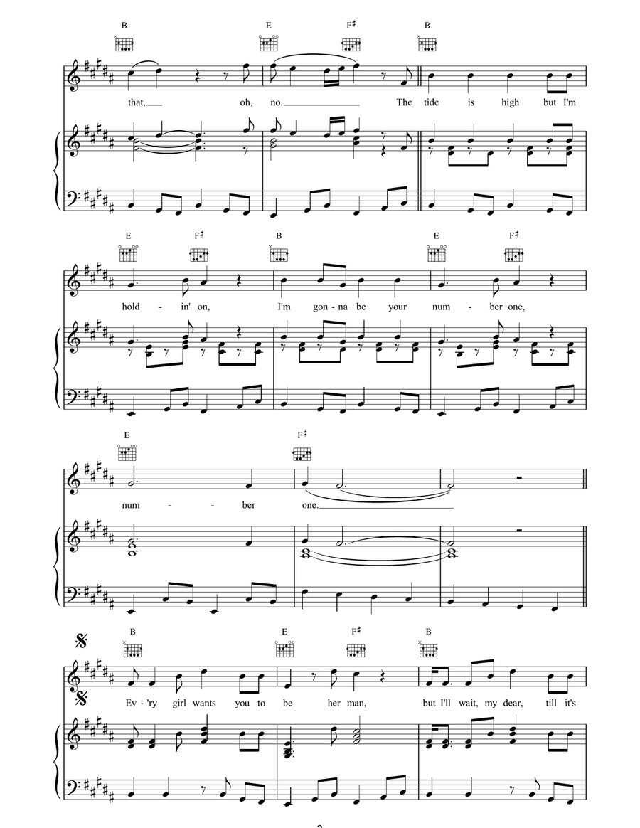 The Tide Is High The Tide Is High Piano, Vocal, Guitar scores gallery preview page 3