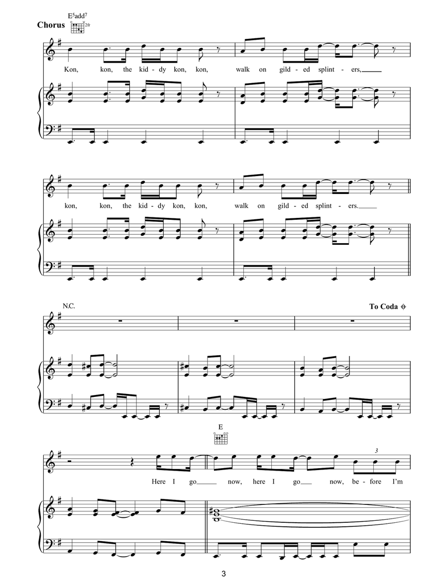 I Walk On Gilded Splinters Acoustic Guitar scores gallery preview page 3