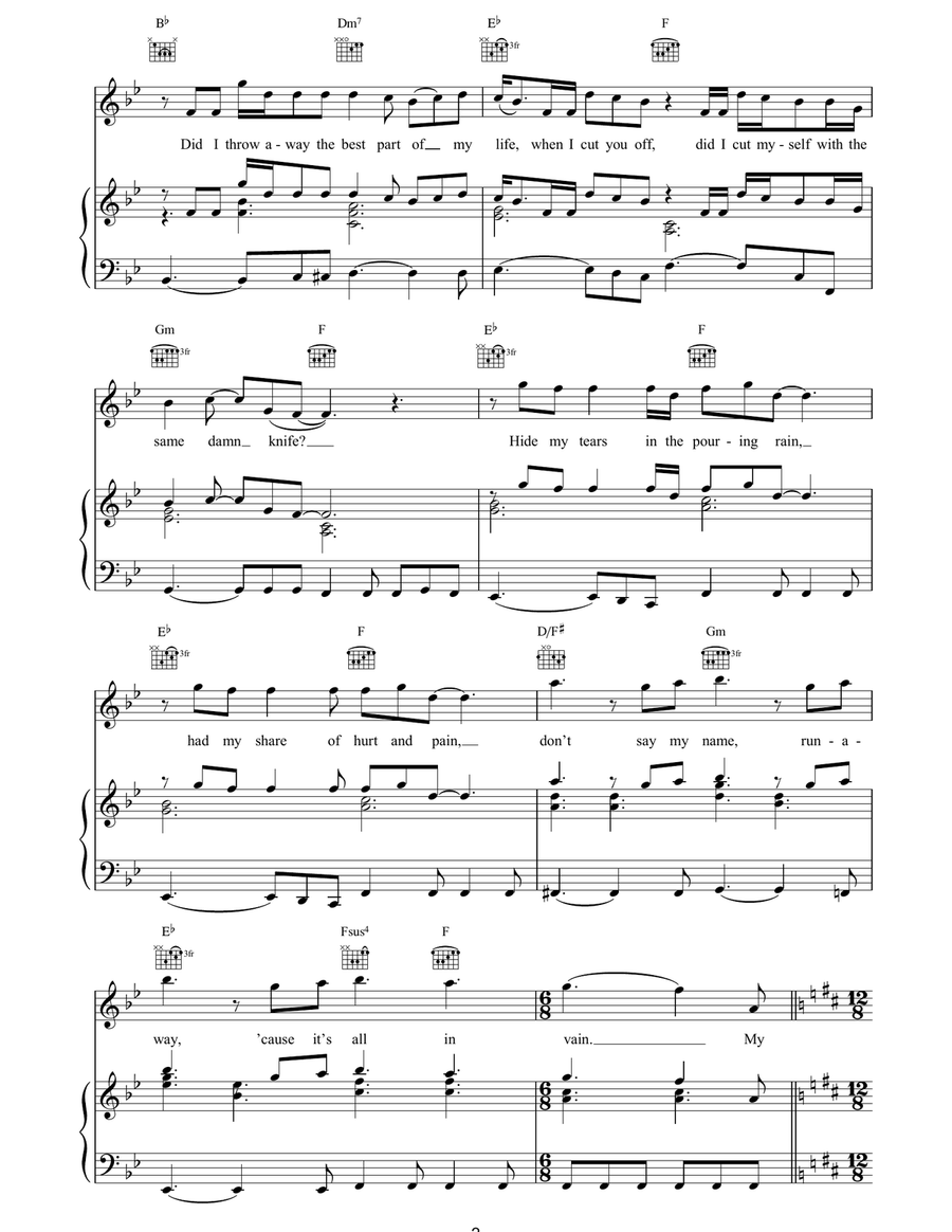 Hearts Breaking Even Hearts Breaking Even Piano, Vocal, Guitar scores gallery preview page 2
