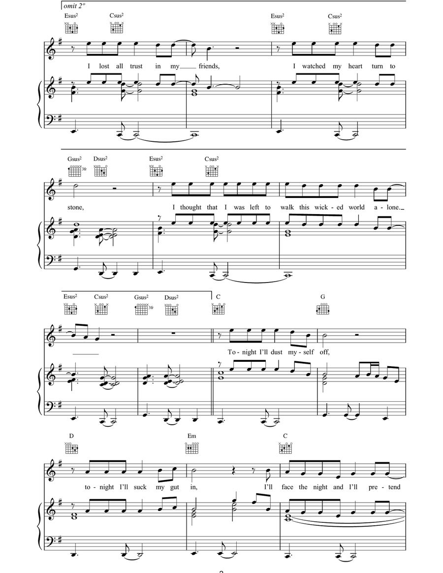 Something To Believe In Something To Believe In Piano, Vocal, Guitar scores gallery preview page 2