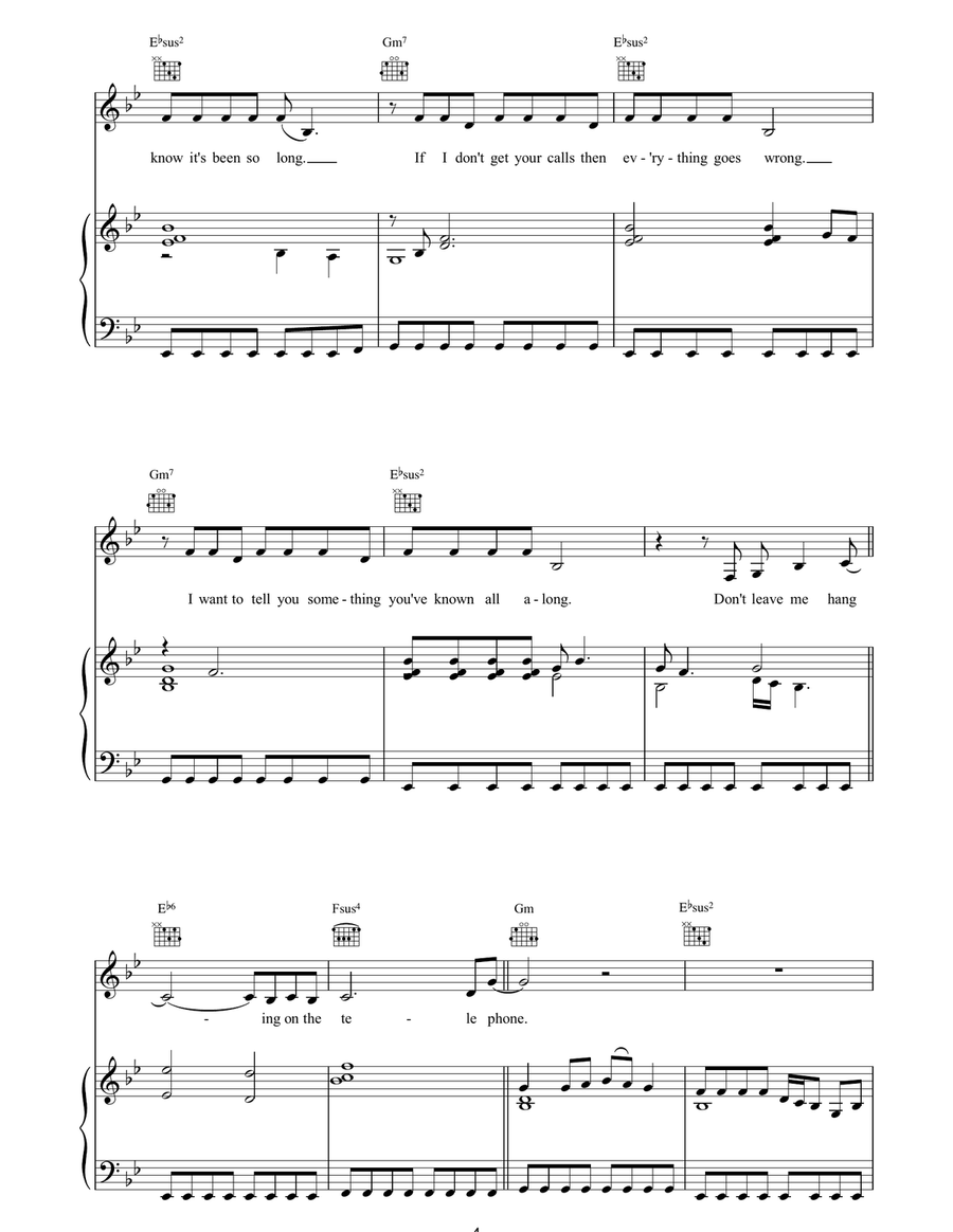 Hanging On The Telephone Hanging On The Telephone Piano, Vocal, Guitar scores gallery preview page 4