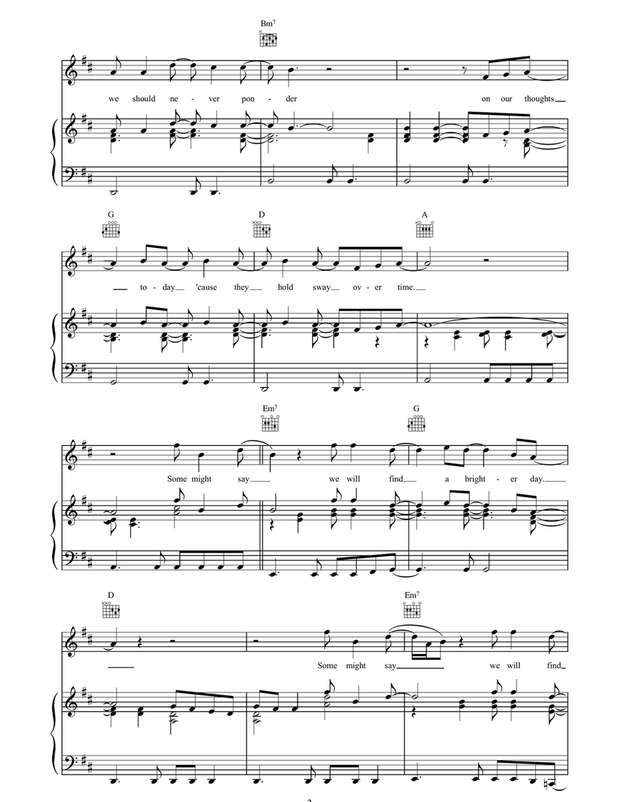 Some Might Say Some Might Say Piano, Vocal, Guitar scores gallery preview page 3