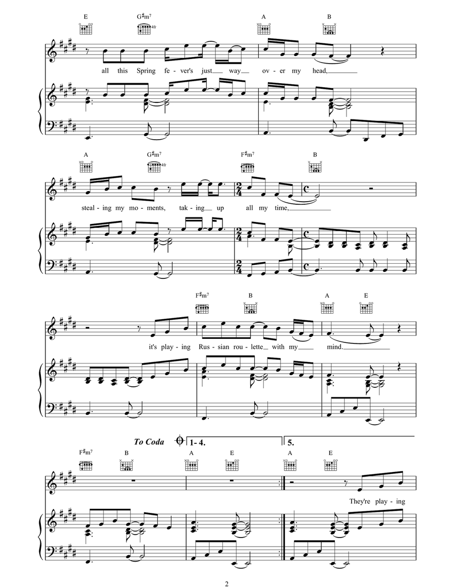 Russian Roulette Russian Roulette Piano, Vocal, Guitar scores gallery preview page 2