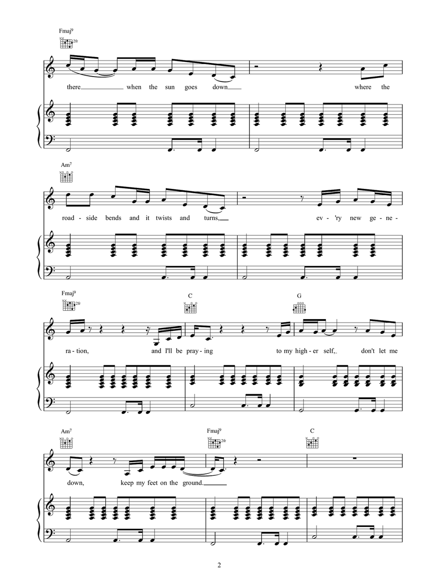 Ancient Highway Ancient Highway Piano, Vocal, Guitar scores gallery preview page 2