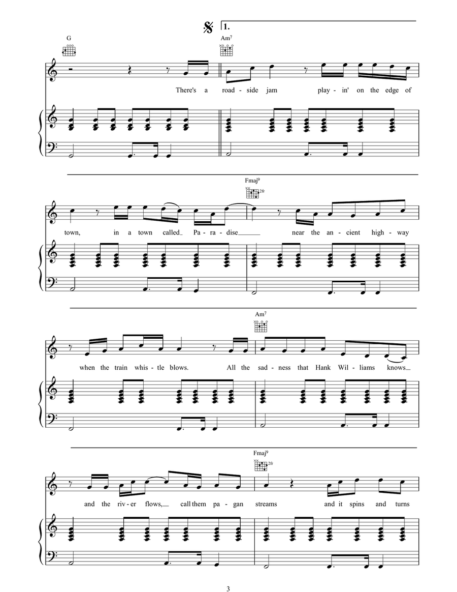 Ancient Highway Ancient Highway Piano, Vocal, Guitar scores gallery preview page 3