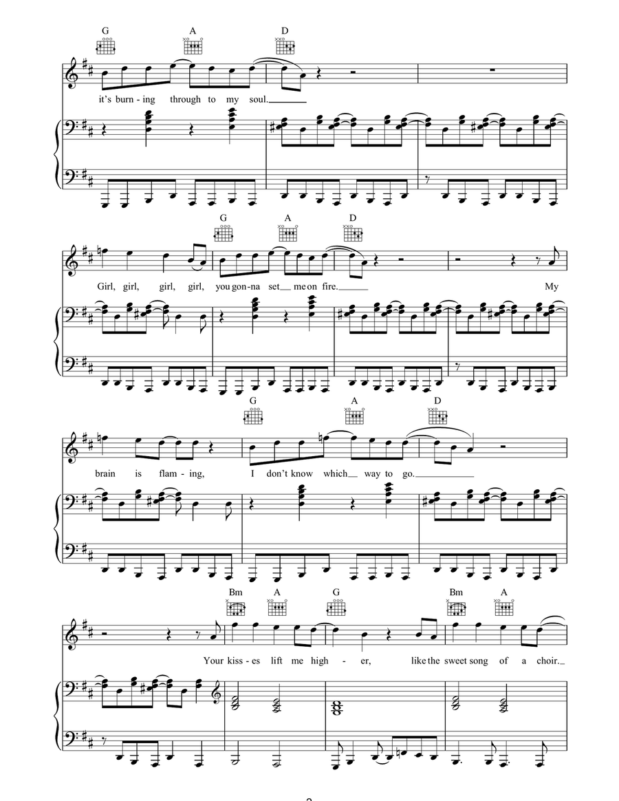 Burning Love Burning Love Piano, Vocal, Guitar scores gallery preview page 2