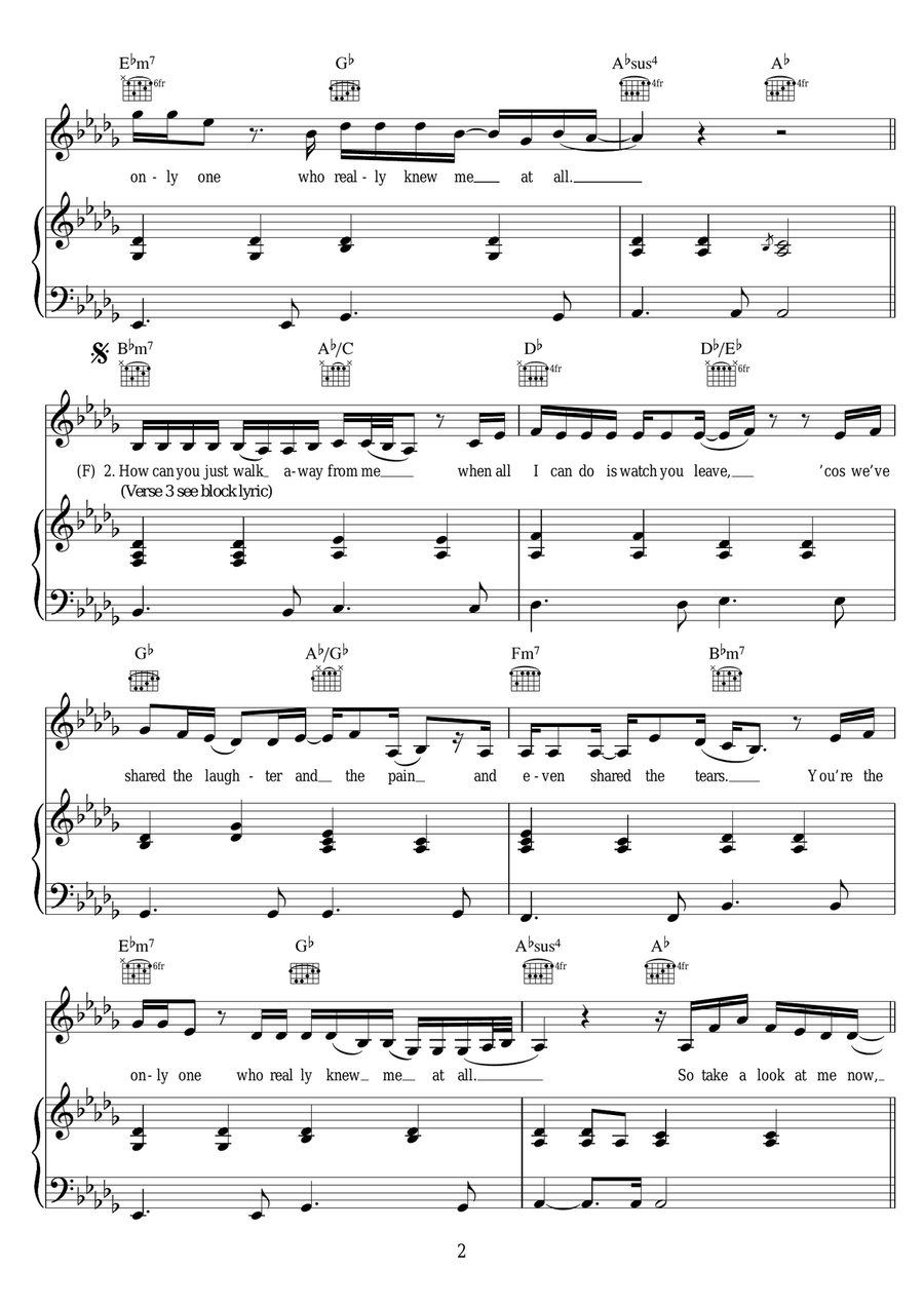 Against All Odds (Take A Look At Me Now) Piano, Vocal, Guitar scores gallery preview page 2