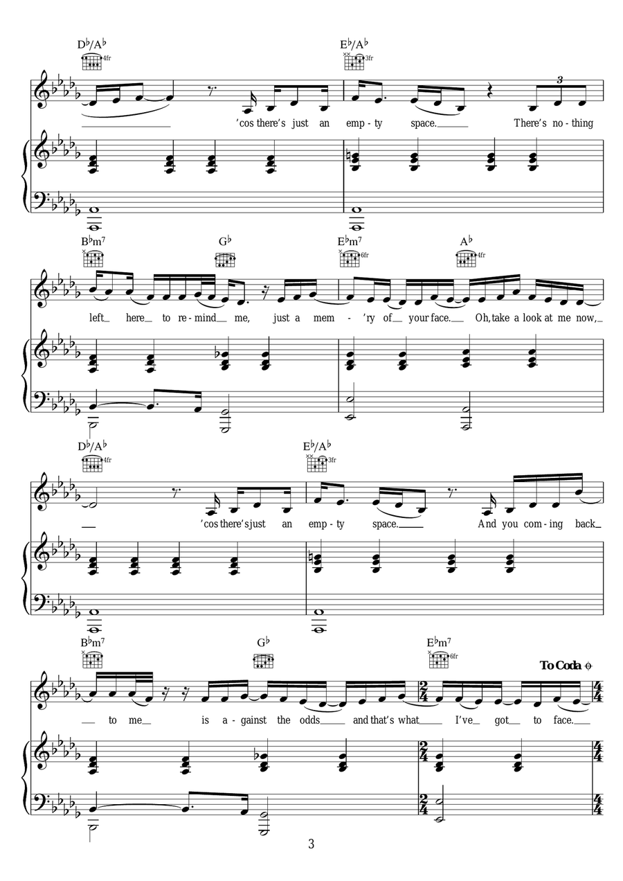 Against All Odds (Take A Look At Me Now) Piano, Vocal, Guitar scores gallery preview page 3