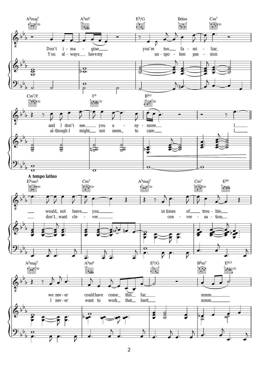 Just The Way You Are Just The Way You Are Piano, Vocal, Guitar scores gallery preview page 2
