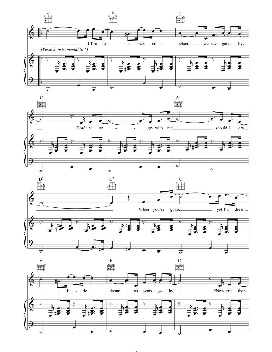 (Now And Then There's) A Fool Such As I Piano, Vocal, Guitar scores gallery preview page 2