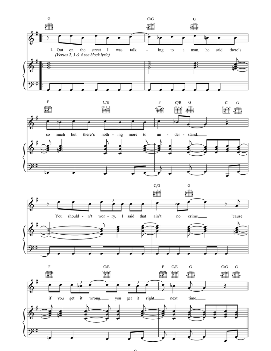 Get It Right Next Time Get It Right Next Time Piano, Vocal, Guitar scores gallery preview page 2