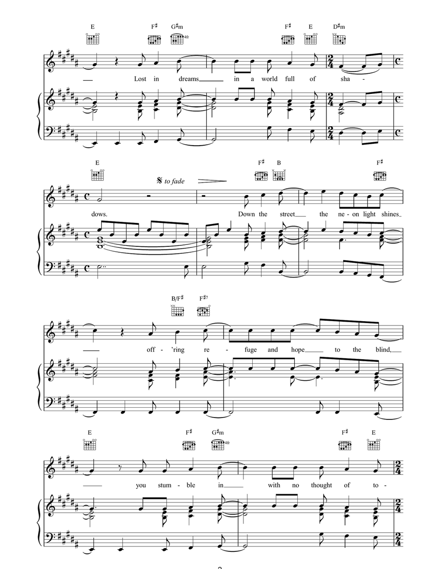 Night Owl Night Owl Piano, Vocal, Guitar scores gallery preview page 2