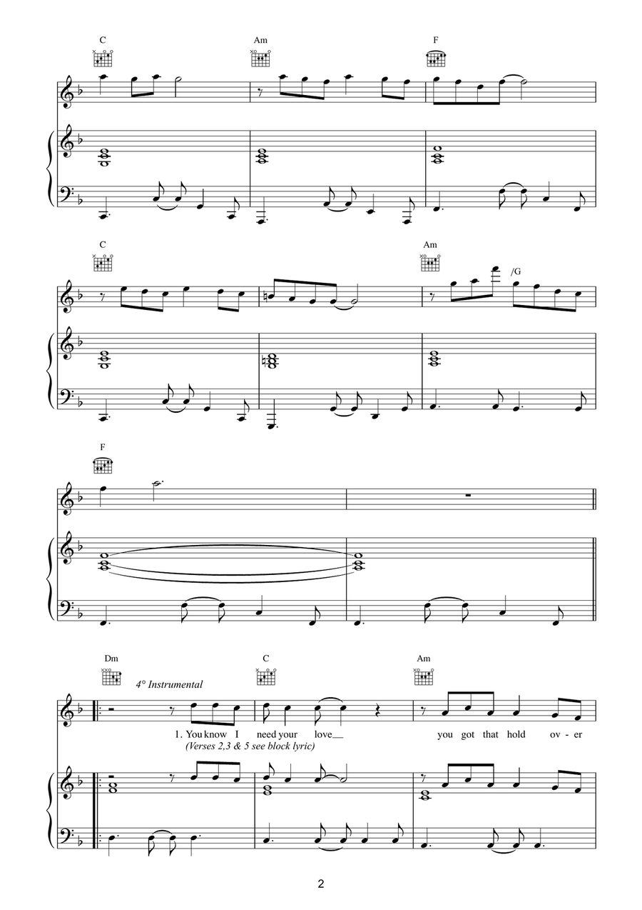 Right Down The Line Right Down The Line Piano, Vocal, Guitar scores gallery preview page 2
